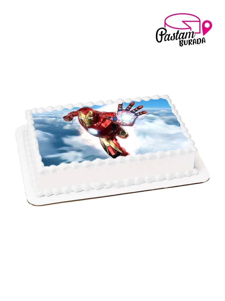 Iron Man Kare Resimli Pasta