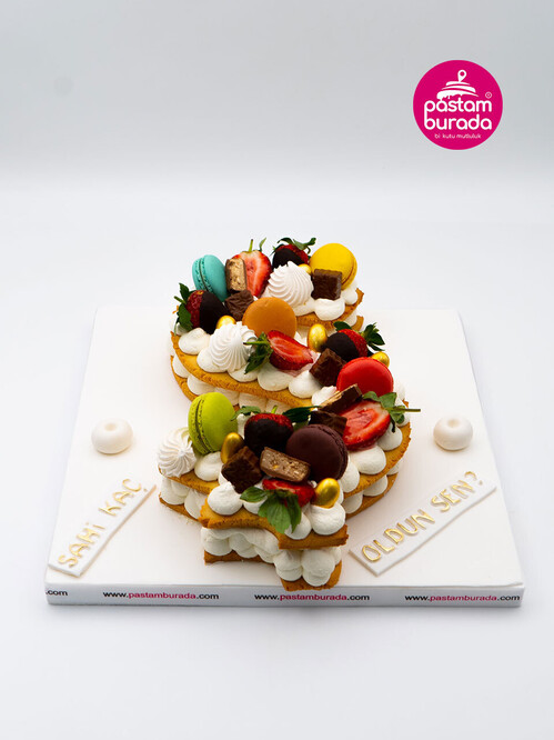 Ş Harfi Meyveli Konsept Pasta