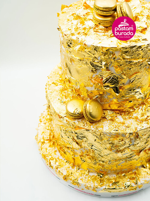 Altın Kaplama Katlı Model Pasta