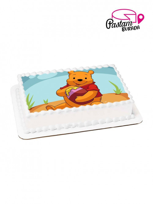 Ayı Barni Kare Resimli Pasta