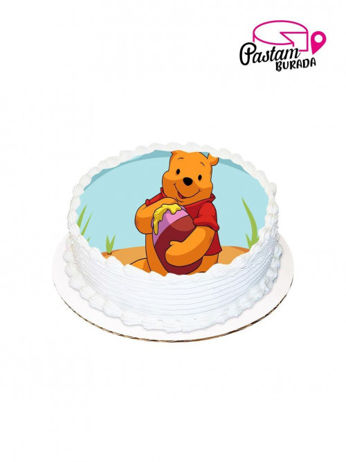 Ayı Barni Yuvarlak Resimli Pasta