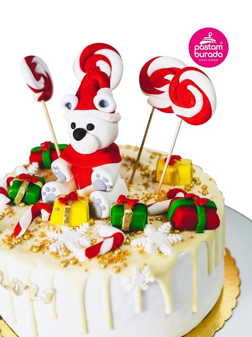 Ayıcık Model Yılbaşı Konseptli Pasta