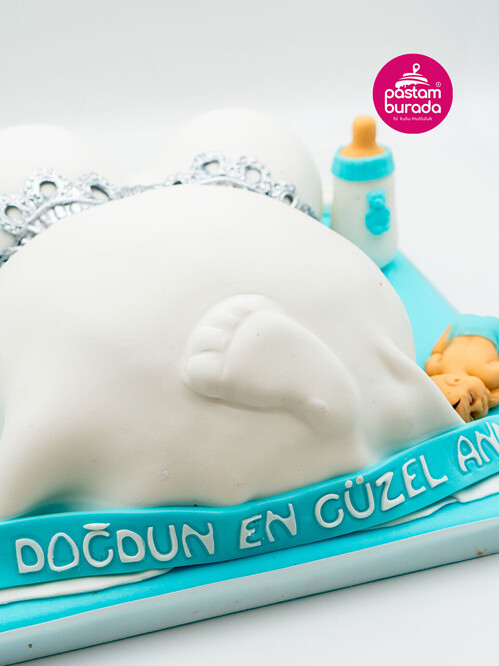 Bebek Figürlü Ayak İzli Konsept Pasta