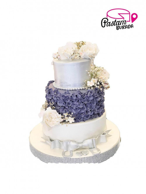 Beyaz Gül Nişan Pasta