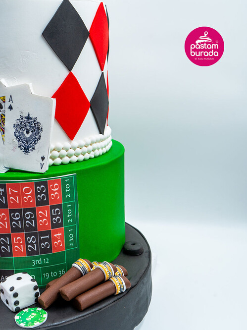 Casino Temalı Konsept Pasta