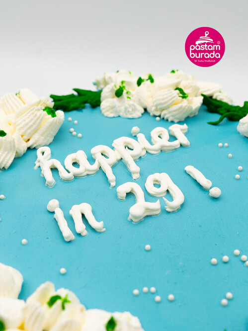 Çiçek Detaylı Mavi Naked Pasta