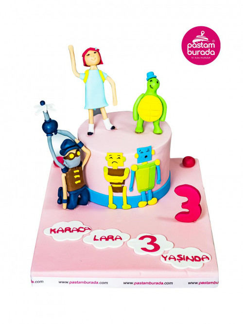 Çizgi Film Model Konsept Doğum Günü Pastası
