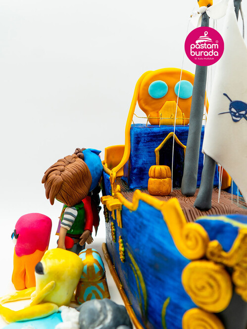 Gemi ve Korsanlar Temalı Konsept Pasta