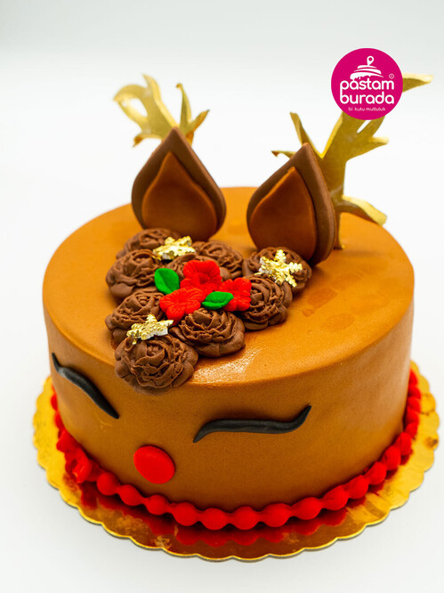 Geyikli Yılbaşı Konsept Pasta