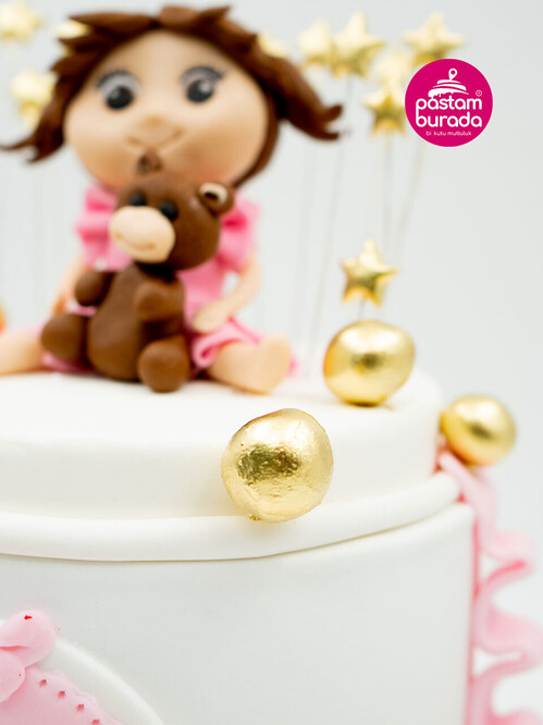 Gold Yıldızlı Çocuk Figür Pasta