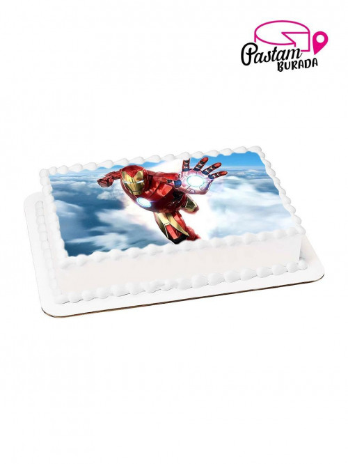 Iron Man Kare Resimli Pasta