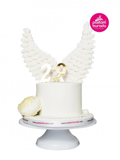 Melek Kanatlı Beyaz Pastam