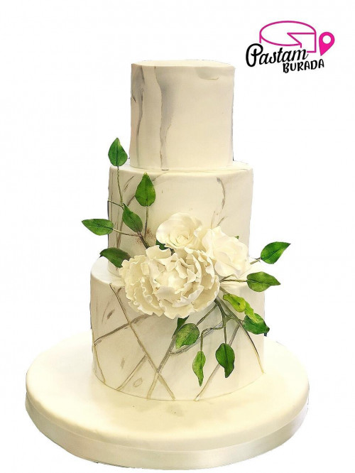 Mermer Desenli Nişan Pasta