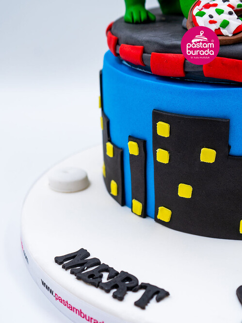 Ninja Kaplumbağalar Figürlü Konsept Pasta