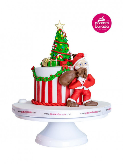Noel Baba Model Yılbaşı Ağaçlı Konsept Pasta