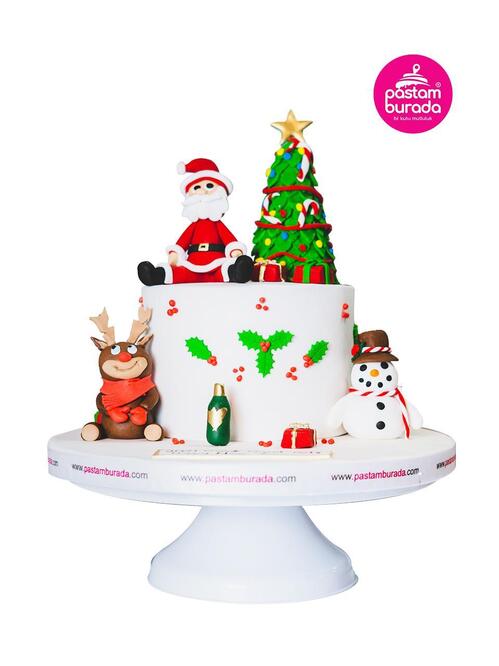 Noel Baba Model Yılbaşı Konseptli Pasta