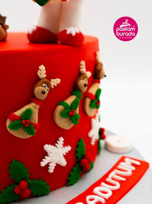 Noel Baba ve Figür Konsept Pasta