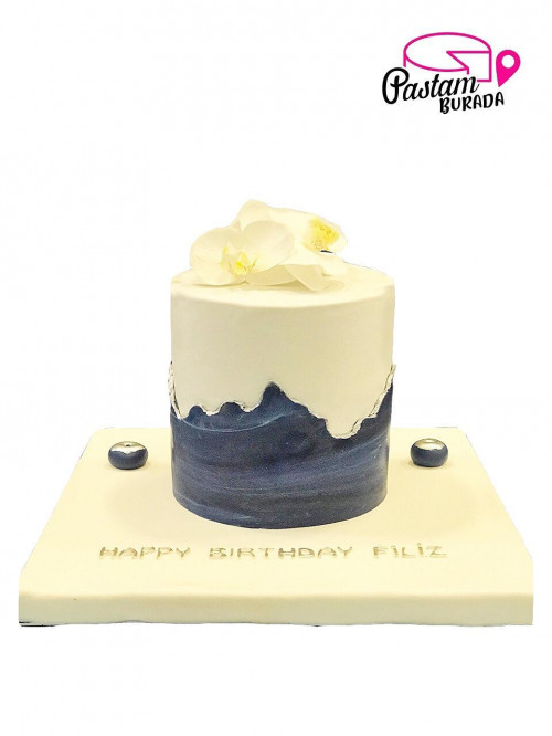 Orkide Çiçekli Pasta