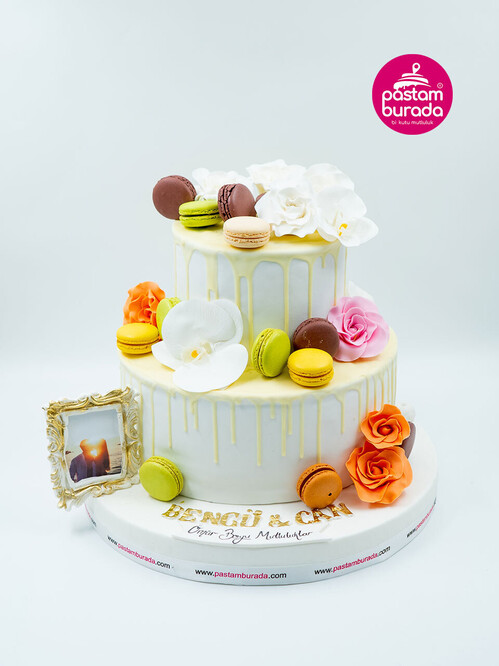 Renkli Çiçekler Konsept Pasta