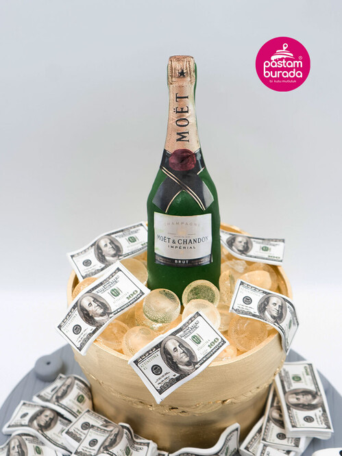 Şampanya Buz Kovası Konsept Pasta