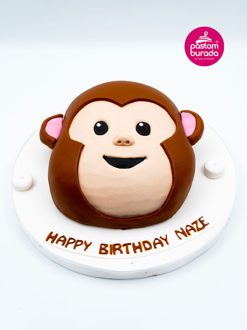 Sevimli Maymun Temalı Pasta