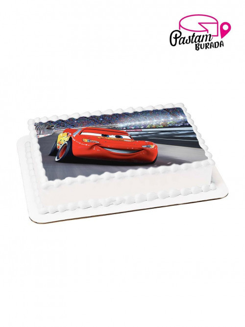 Şimşek McQueen Kare Resimli Pasta