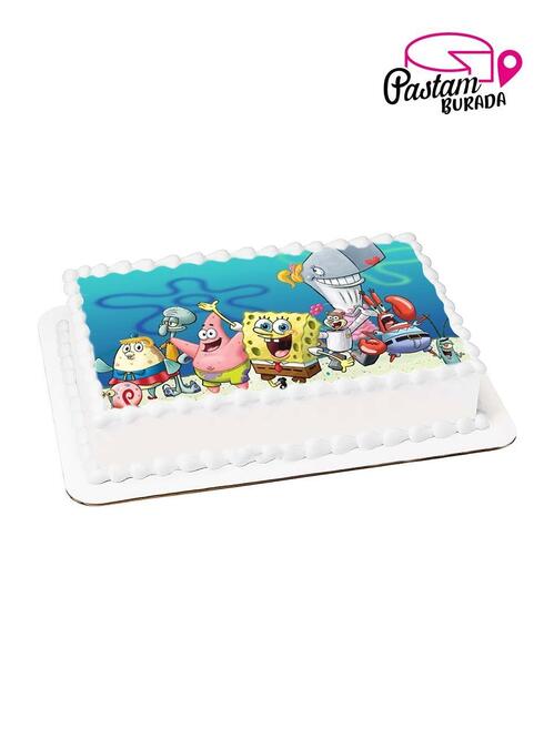 Süngerbob ve Arkadaşları Kare Resimli Pasta