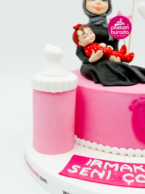 Anne ve Bebek Temalı Tasarım Pasta