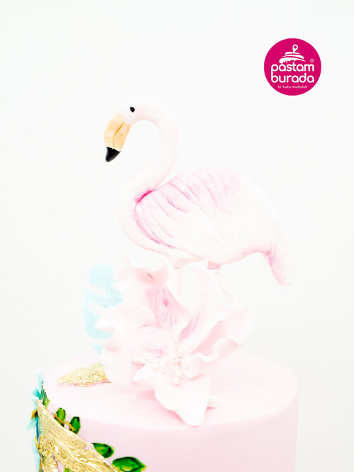 Flamingo Temalı Butik Pasta
