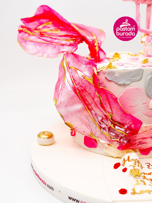 Flamingo Temalı Butik Pasta