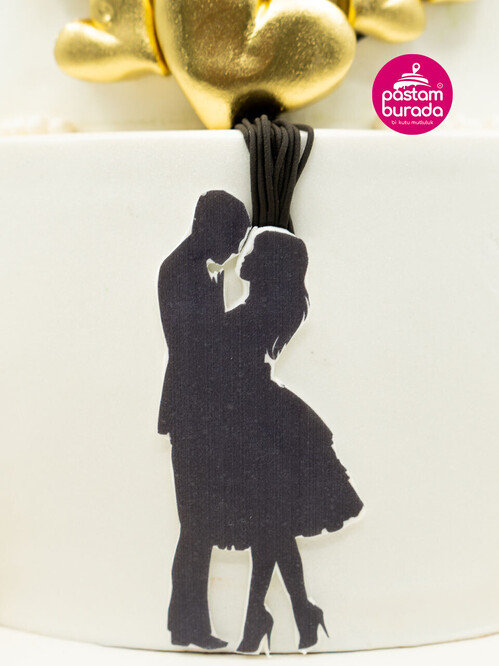 Gold Kalpler Nişan Pasta