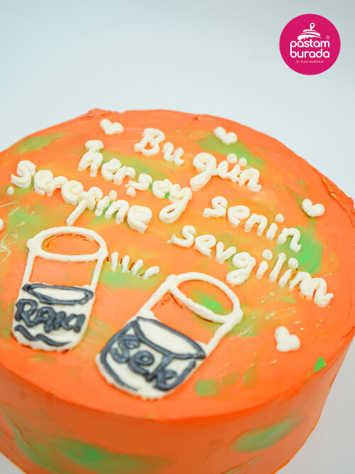 İçecek Çizimli Naked Pasta