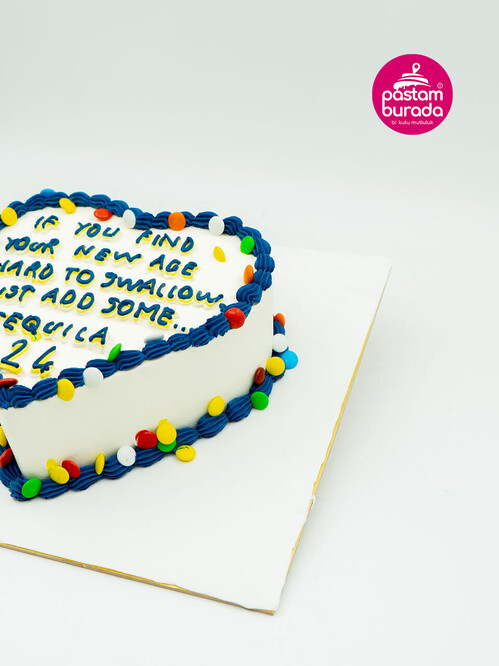 Kalp Bonibonlu Sıvama Pasta