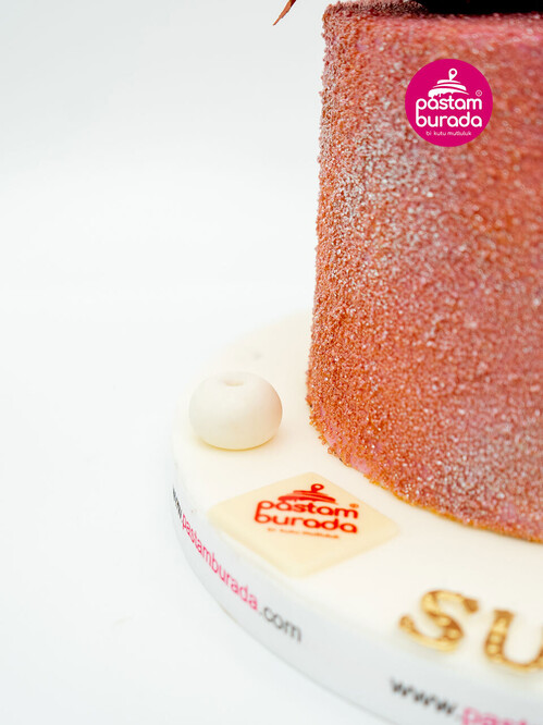 Pembe Çiçekli Butik Pasta