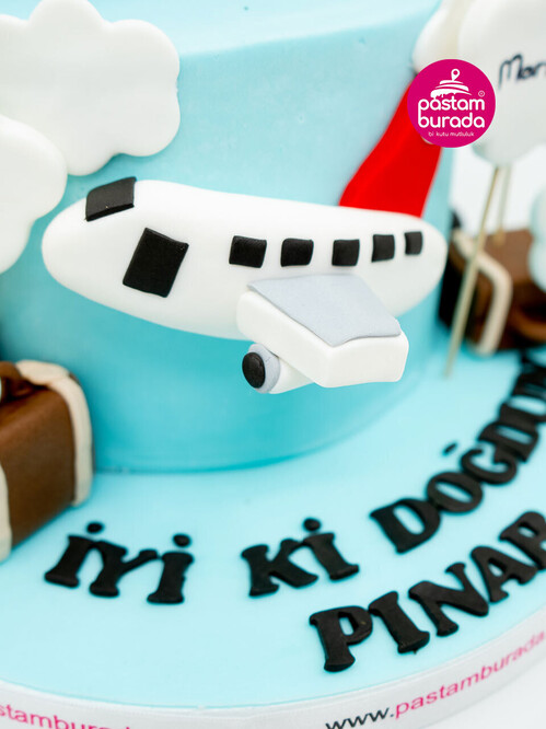 Seyahat Temalı Butik Pasta