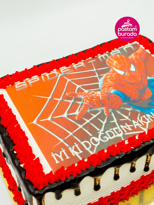 Spiderman Resimli Kare Pasta