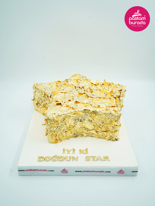 Yıldız Şeklinde Altın Kaplama Pasta