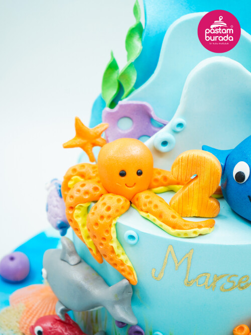 Balıklar Alemi Tasarım Pasta