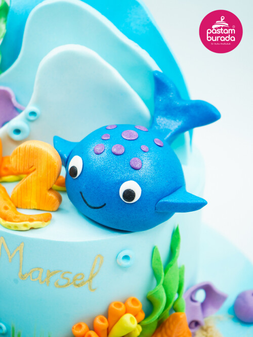 Balıklar Alemi Tasarım Pasta