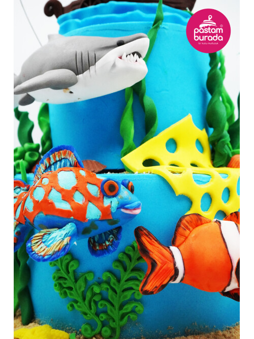 Balıklar Alemi Tasarım Pasta