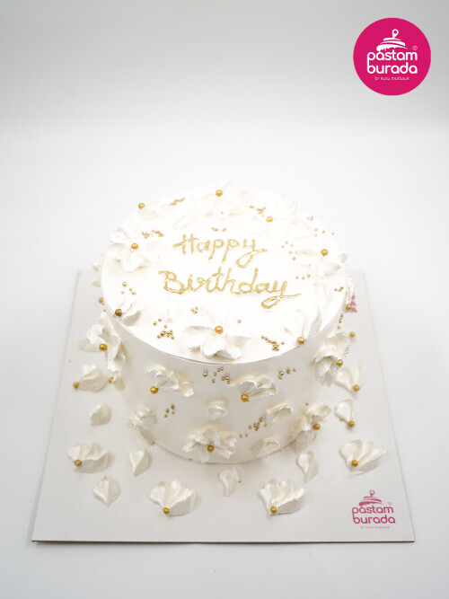 Beyaz Gold Detay Naked Cake