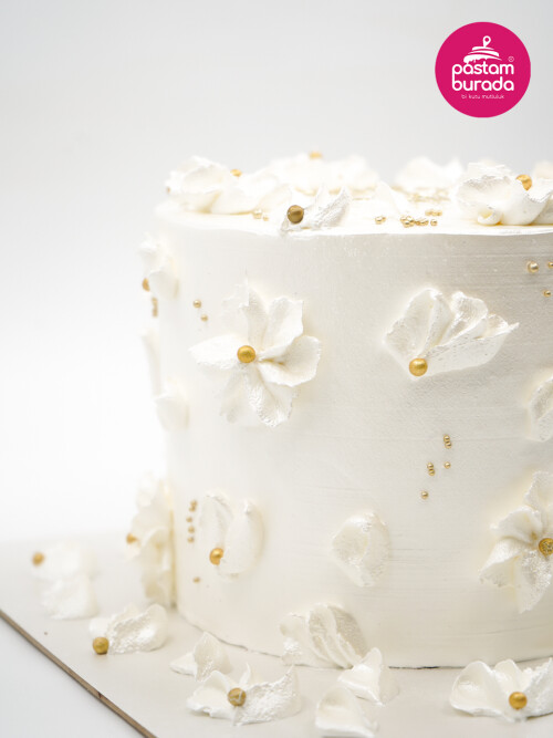 Beyaz Gold Detay Naked Cake
