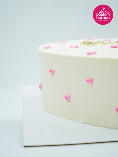 Beyaz Kalp Naked Cake