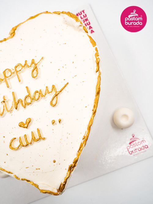 Beyaz Ve Gold Naked Cake