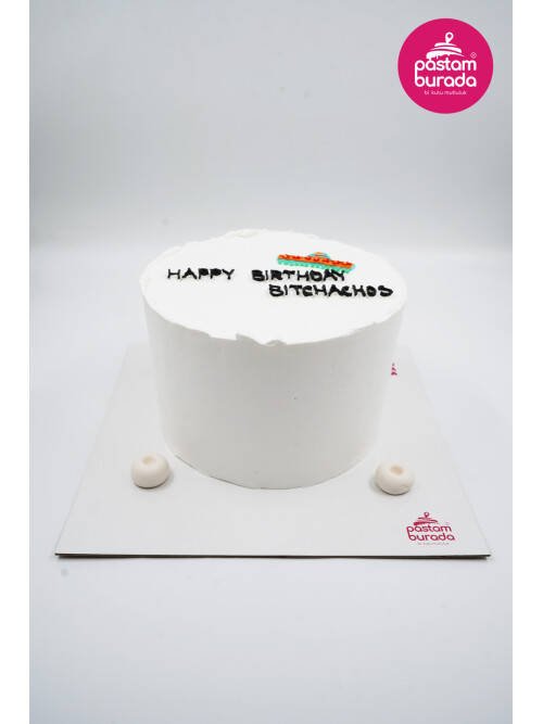 Çizim Detay Beyaz Naked Cake