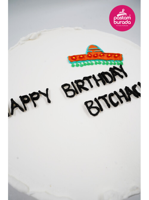 Çizim Detay Beyaz Naked Cake