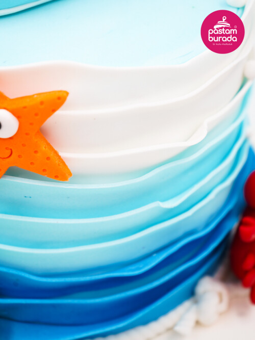 Deniz Canlıları Tasarım Pasta