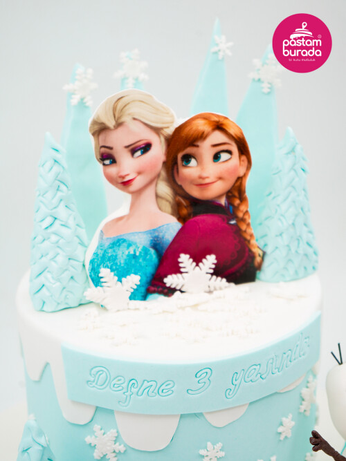 Elsa Ve Anna Tasarım Pasta