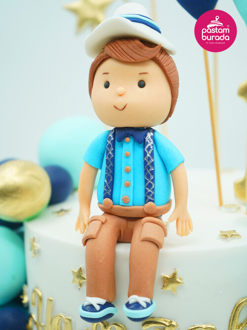 Erkek Çocuk Ve Toplar Konsept Pasta