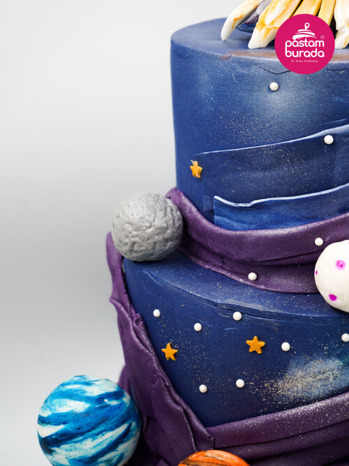 Gezegen Ve Roket Tasarım Pasta